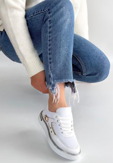 Hkursat Beyaz Cilt Bağcıklı Kadın Spor Ayakkabı