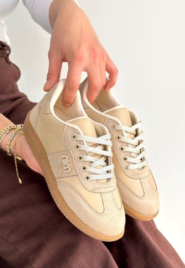 Hkursat Lunga Bej Cilt Bağcıklı Spor Ayakkabı