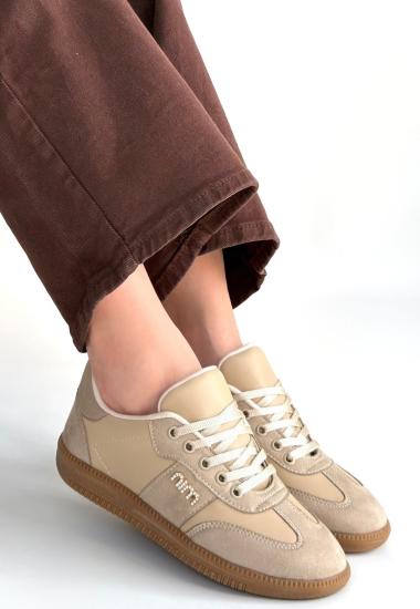 Hkursat Lunga Bej Cilt Bağcıklı Spor Ayakkabı