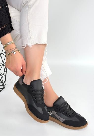 Hkursat Mier Siyah Cilt Bağcıklı Spor Ayakkabı