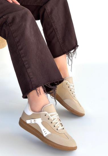 Hkursat Mier Bej Cilt Bağcıklı Spor Ayakkabı