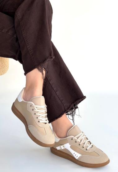 Hkursat Mier Bej Cilt Bağcıklı Spor Ayakkabı