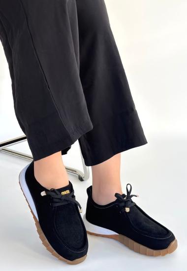 Hkursat Sier Siyah Süet Bağcıklı Spor Ayakkabı