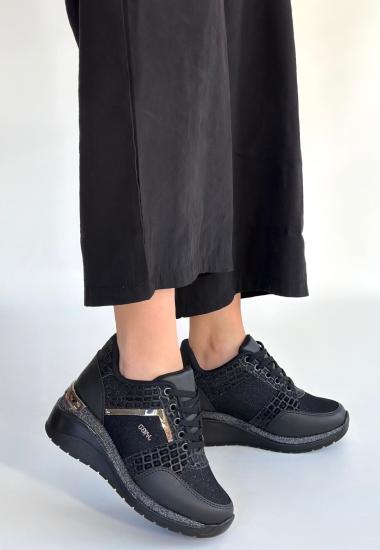 Hkursat Geja Siyah Cilt Bağcıklı Spor Ayakkabı