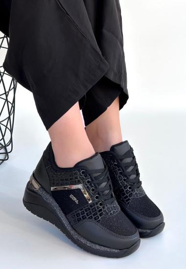 Hkursat Geja Siyah Cilt Bağcıklı Spor Ayakkabı