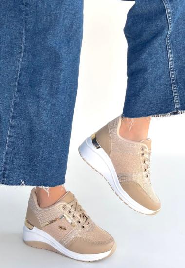 Hkursat Geja Bej Cilt Bağcıklı Spor Ayakkabı