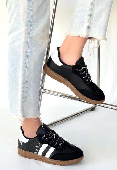 Hkursat Zerti Siyah Cilt Bağcıklı Spor Ayakkabı