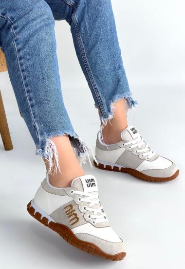 Hkursat Marje Beyaz Cilt Bağcıklı Spor Ayakkabı