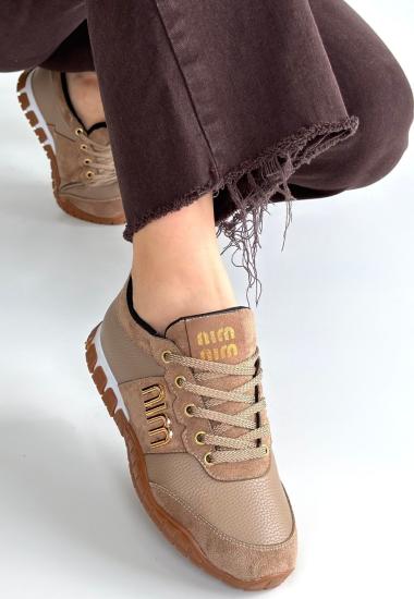 Hkursat Marje Vizon Cilt Bağcıklı Spor Ayakkabı