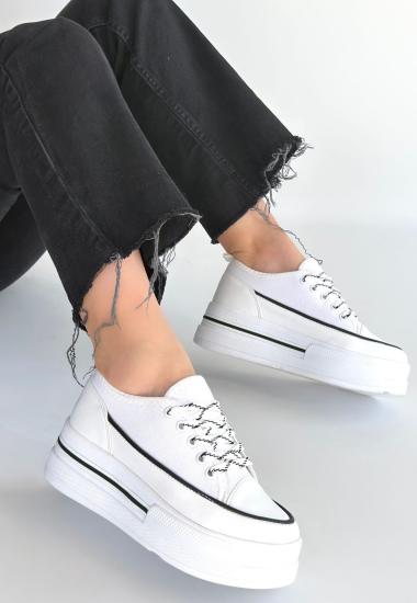 Hkursat Dalen Beyaz Keten Bağcıklı Spor Ayakkabı