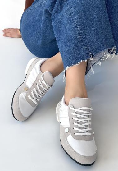 Bluefeet Gri Nubuk Beyaz Detaylı Spor Ayakkabı