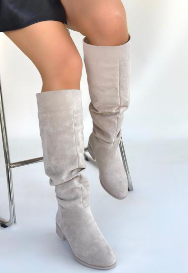 Bluefeet Bej Süet Körüklü Kadın Çizme