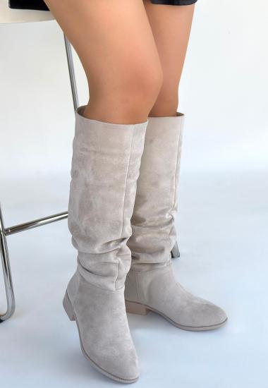 Bluefeet Bej Süet Körüklü Kadın Çizme