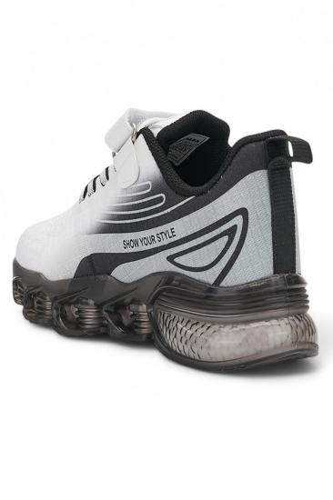 Hkursat Beyaz Siyah Erkek Çocuk Yazlık Spor Ayakkabı