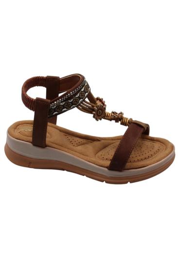 Hkursat Akç A25 Kahve Günlük Taşlı Kadın Sandalet Ayakkabı