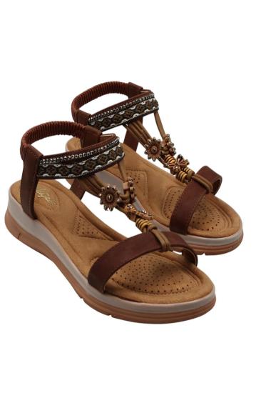 Hkursat Akç A25 Kahve Günlük Taşlı Kadın Sandalet Ayakkabı