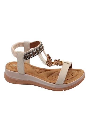 Hkursat Akç A25 Krem Günlük Taşlı Kadın Sandalet Ayakkabı