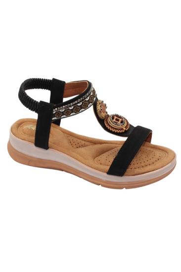 Hkursat Akç A26 Siyah Günlük Taşlı Kadın Sandalet Ayakkabı