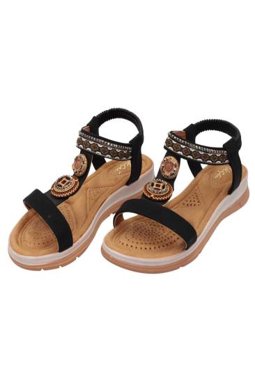 Hkursat Akç A26 Siyah Günlük Taşlı Kadın Sandalet Ayakkabı