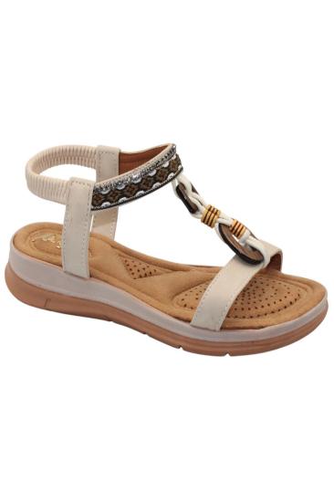 Hkursat Akç A27 Krem Günlük Kadın Sandalet Ayakkabı