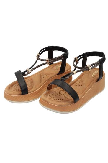 Hkursat Akç A33 Siyah Taşlı Kadın Sandalet Ayakkabı