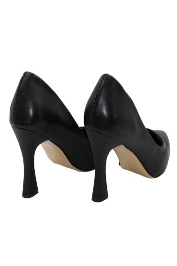 Hkursat Siyah Cilt Topuklu 8 Cm Kadın Stiletto Ayakkabı