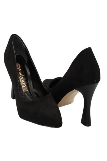 Hkursat Siyah Süet Topuklu 8 Cm Kadın Stiletto Ayakkabı