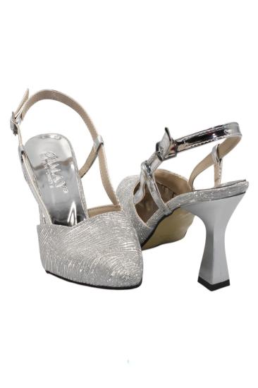 Hkursat Gümüş Kadın 8 Cm Topuklu Ayakkabı