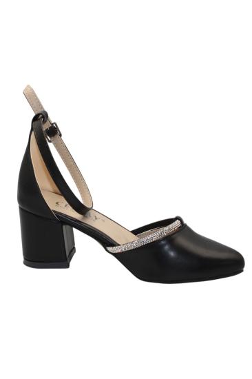 Hkursat Siyah Kadın 5 Cm Kalın Topuklu Ayakkabı