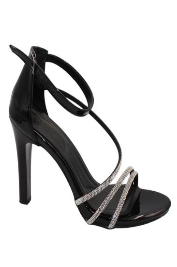 Hkursat Siyah Kadın 10 Cm Bilek Kemerli Topuklu Ayakkabı