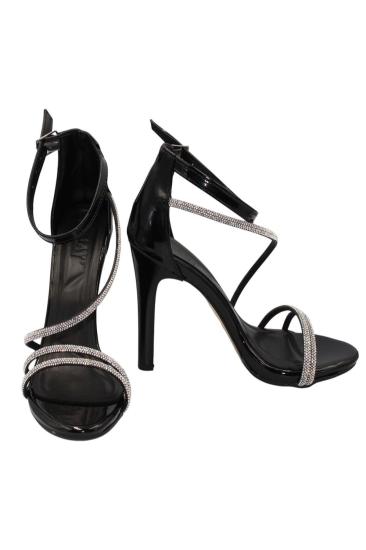 Hkursat Siyah Kadın 10 Cm Bilek Kemerli Topuklu Ayakkabı