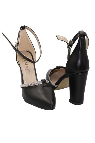 Hkursat Siyah Cilt Kadın 8 Cm Topuklu Ayakkabı