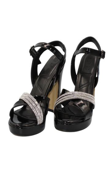 Hkursat Siyah Kadıın Rugan Platform Topuklu Ayakkabı