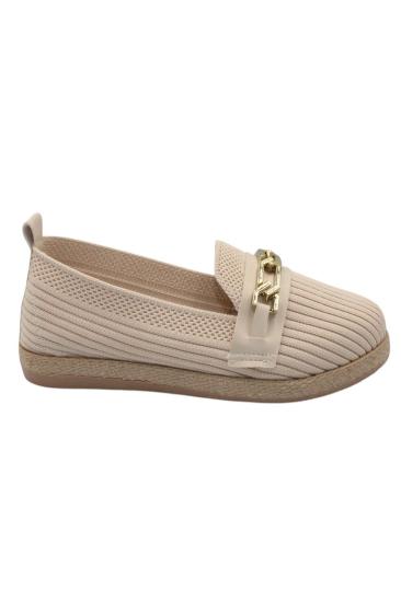 Hkursat Bej Triko Tokalı Kadın Günlük Babet Ayakkabı