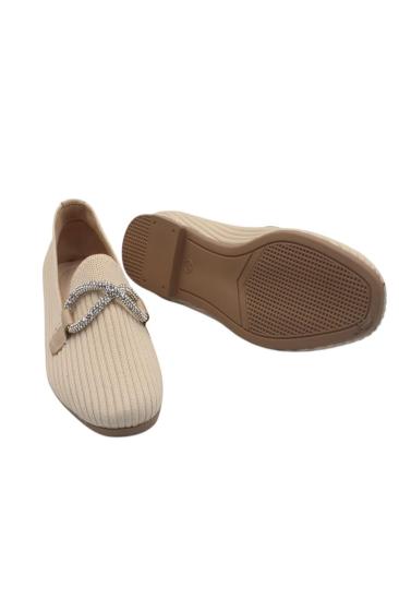 Hkursat Bej Triko Taşlı Kadın Topuklu Babet Ayakkabı