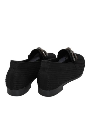 Hkursat Siyah Triko Taşlı Kadın Topuklu Babet Ayakkabı