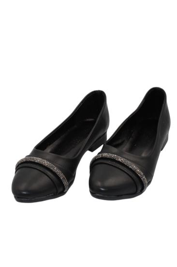Hkursat Siyah Cilt Taşlı Günlük Babet Ayakkabı