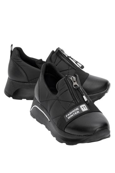 Hkursat Siyah Rahat Fermuarlı Kadın Spor Ayakkabı