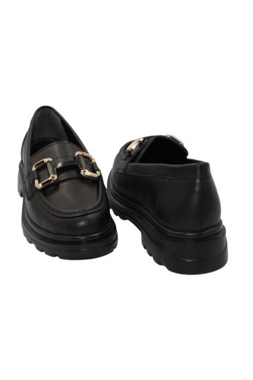 Hkursat Kadın Siyah Cilt Toka Detaylı Günlük Ayakkabı