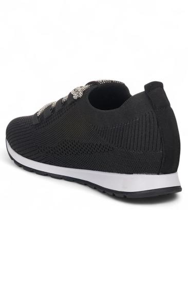 Hkursat Srt Siyah Triko Taşlı Bağlı Kadın Spor Ayakkabı