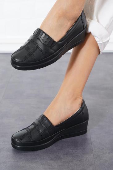 Hkursat Siyah Günlük Rahat Taban Anne Ayakkabı HS00326