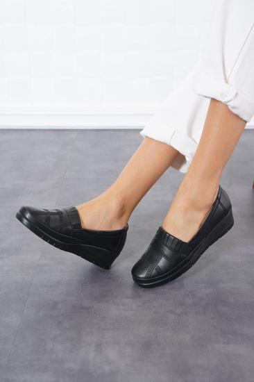 Hkursat Siyah Günlük Rahat Taban Anne Ayakkabı HS00326