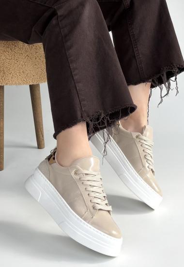 Hkursat Jetan Bej Rugan Bağcıklı Spor Ayakkabı