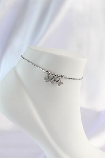 Hkursat 316L Çelik Gümüş Renk Minimal Kelebek Tasarımlı Halhal