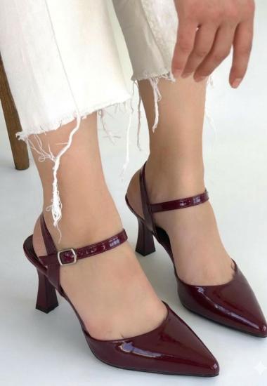 Bluefeet Bordo Rugan Kadın Topuklu Ayakkabı