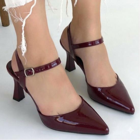 Bluefeet Bordo Rugan Kadın Topuklu Ayakkabı