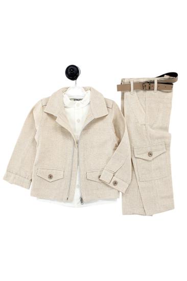 Hkursat Bej Erkek Çocuk Ceketli Pantolon Takım 2-5 Yaş