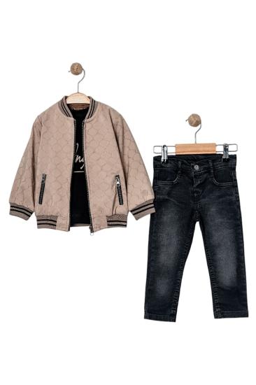 Hkursat Kahve Ribanalı Erkek Çocuk Takım 1Y,2Y,3Y,4Y
