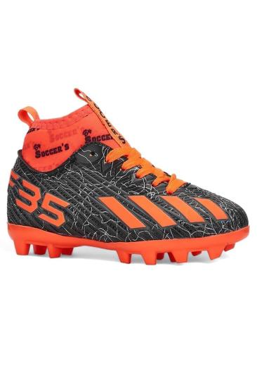 Hkursat NS01 Siyah Oranj Erkek Çocuk Çoraplı Halısaha Krampon