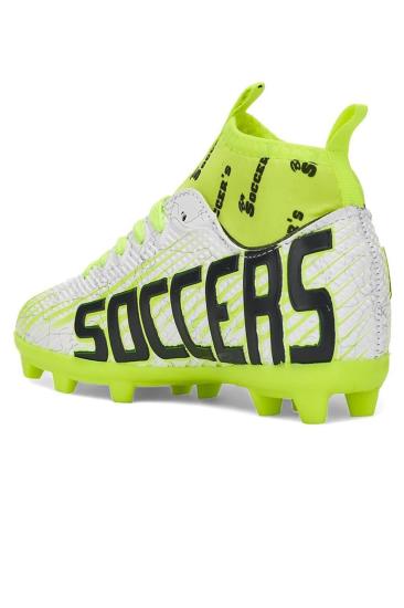 Hkursat NS01 Beyaz Sarı Erkek Çocuk Çoraplı Halısaha Krampon